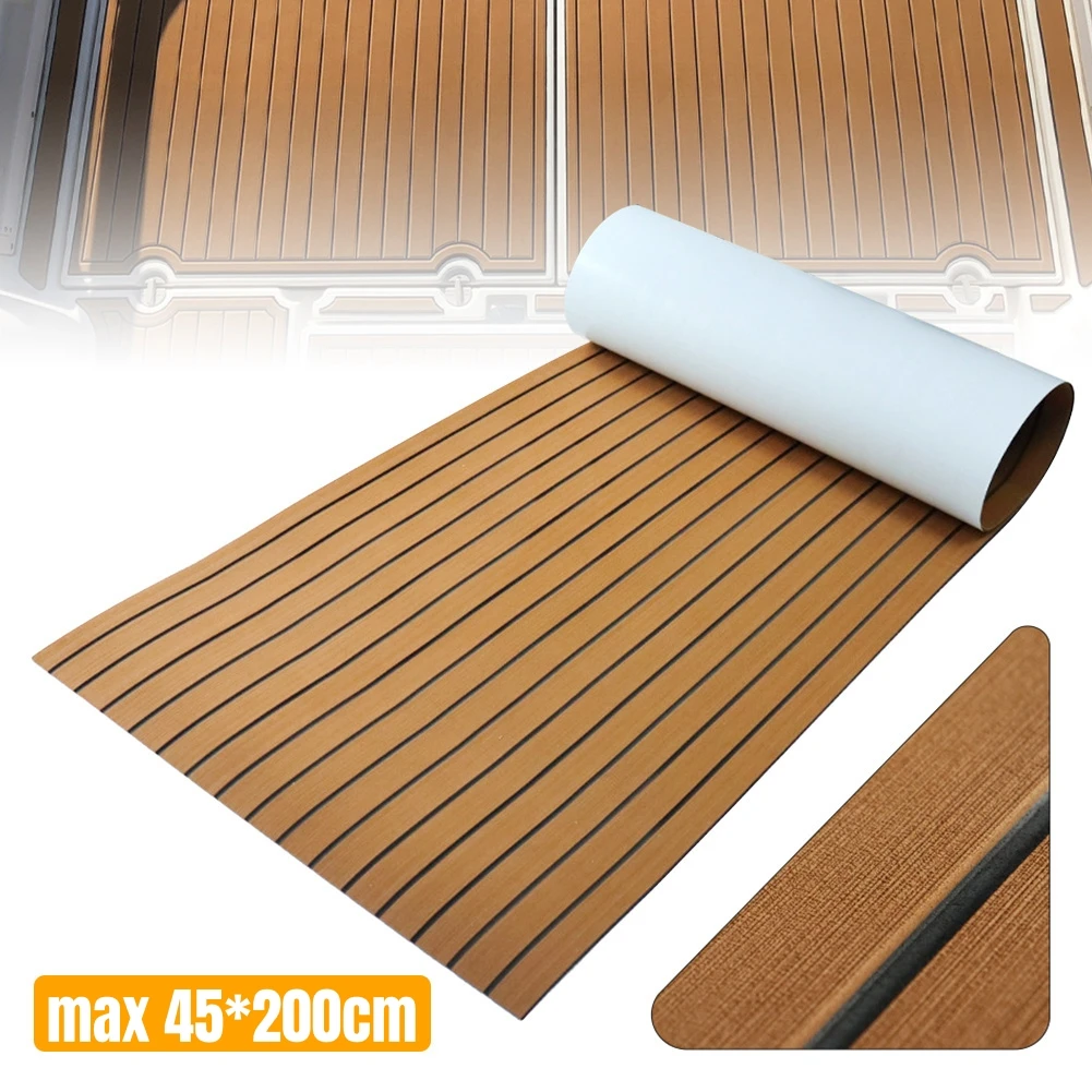 30/40/45*240cm EVA Foam Boat Flooring Adhesive Backing Marine Self-Adhesive Decking Faux Teak Sheet Swim Platform Helm Pad RV