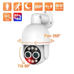 Techage HD 8MP POE IP Camera Smart AI Security Camera Outdoor Audio Dual Lens CCTV Security Surveillance System Kit