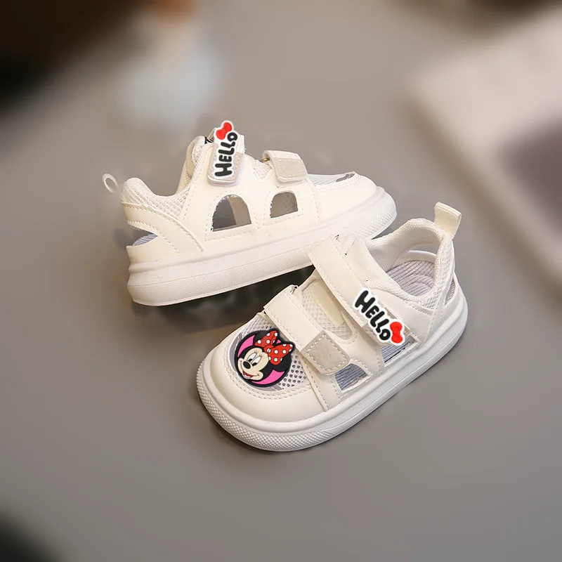 

Mickey Mouse Baby Sandals Disney Girls Beach Shoes Boys Summer Mesh Casual Shoes Minnie first walkers Soft Sole Board Shoes