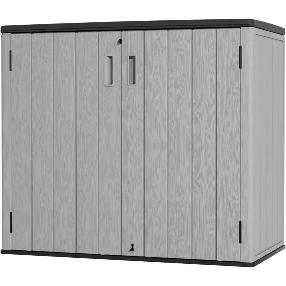 37Cu.ft. Large Weatherproof Lockable Outdoor Storage Cabinet for Balcony, Garage, Backyard in Pale Grey