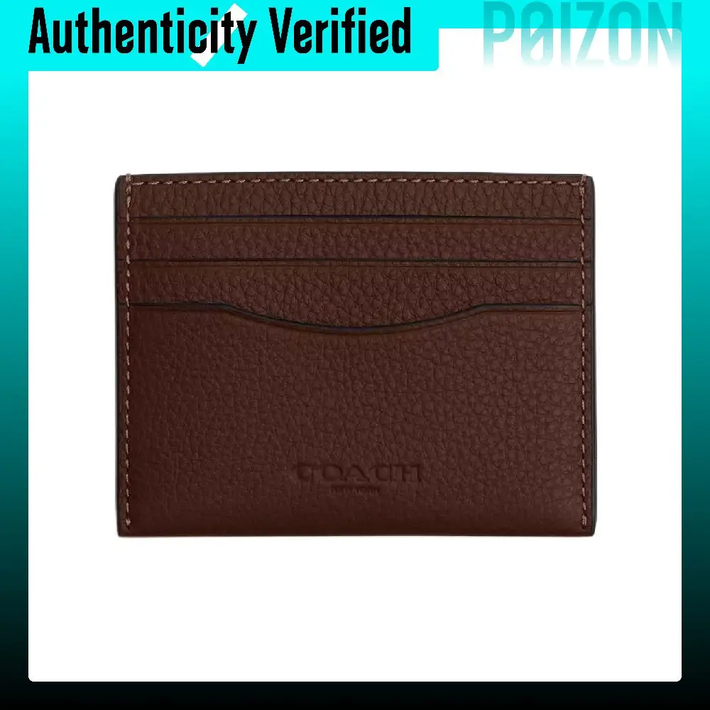 porta-carte-coach-in-pelle-effetto-litchi-modello-regolare-da-donna-color-cuoio-cp209-mpl