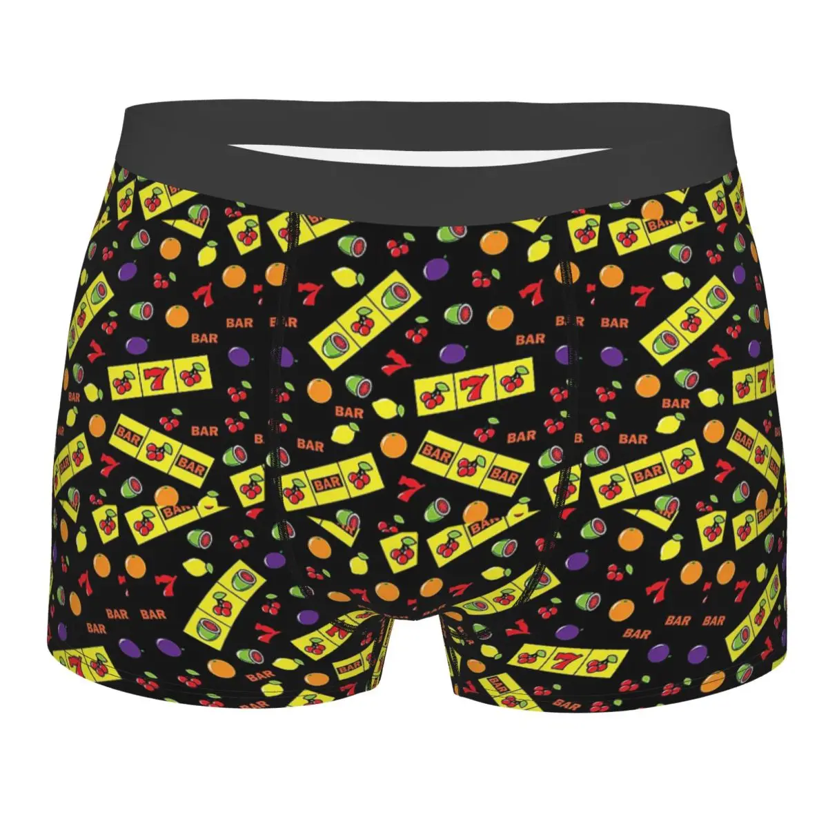 Boxer Underpants Shorts Casino Lucky Slots Cherry Melon Lemon Fruit Panties Male Ventilate Underwear Homme Man Boyfriend Gifts