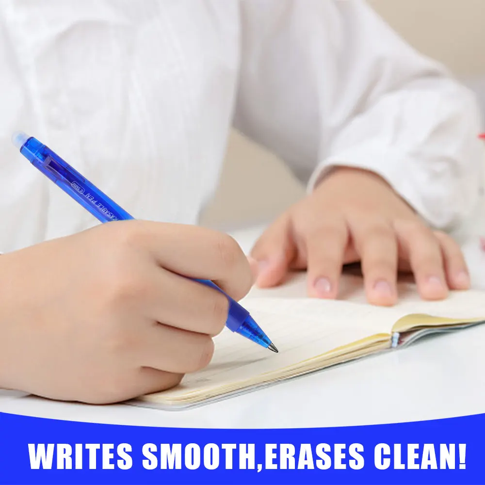 Large Capacity Ink Erasable Pen 0.5mm Push Automatic Gel Pen Washable Handle Magic Erasable Refills Rods Longer Writing School
