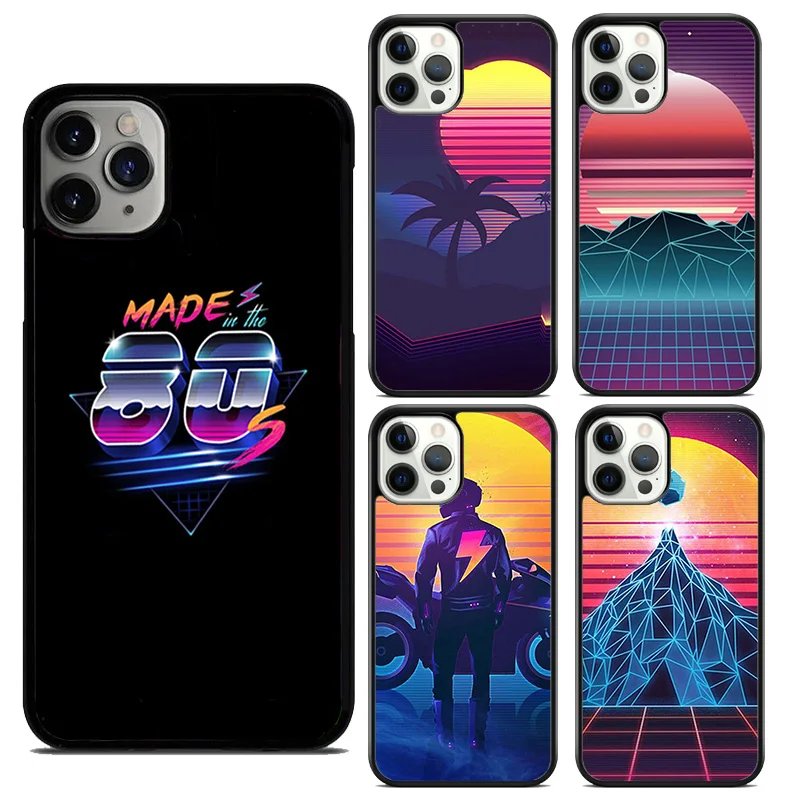 Synthwave 80's Retro Art Mobile Celular Phone Cases for iPhone 16 15 14 12 13 mini PLUS XS XR 11 PRO MAX Coque Fundas