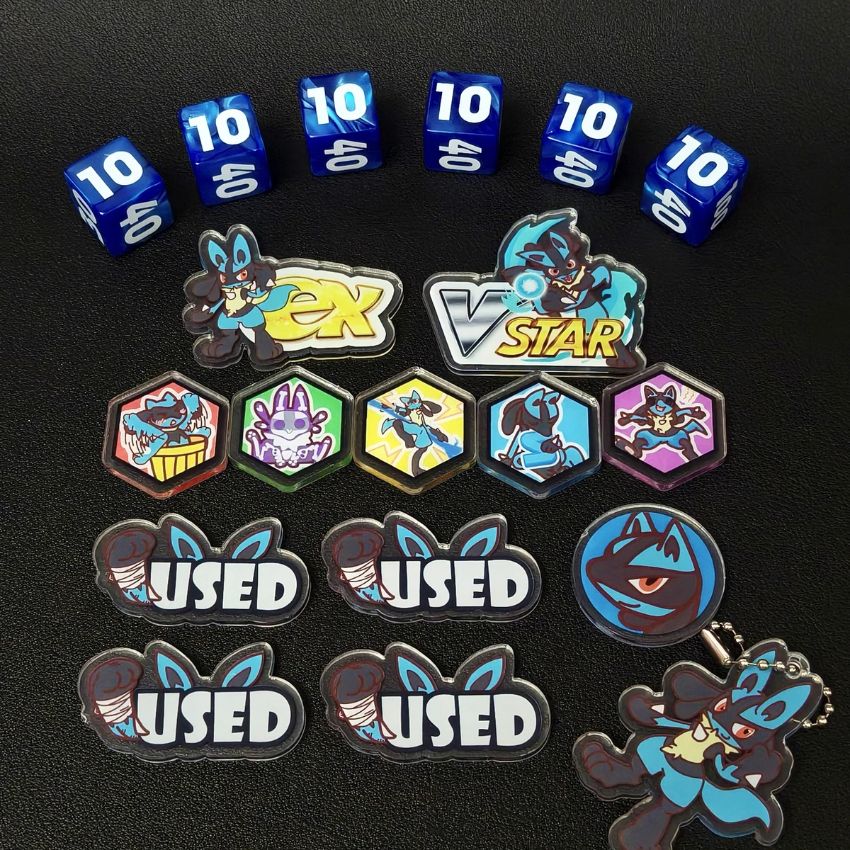 Anime Card Game Pokemon PTCG Accessory DIY Damage Counters Status Condition Charizard Gengar Ditto Lucario Collection Gift Toys