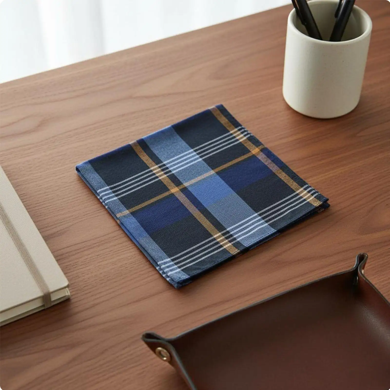 Plaid Handkerchief Classic Patterned Handkerchief Soft Touch