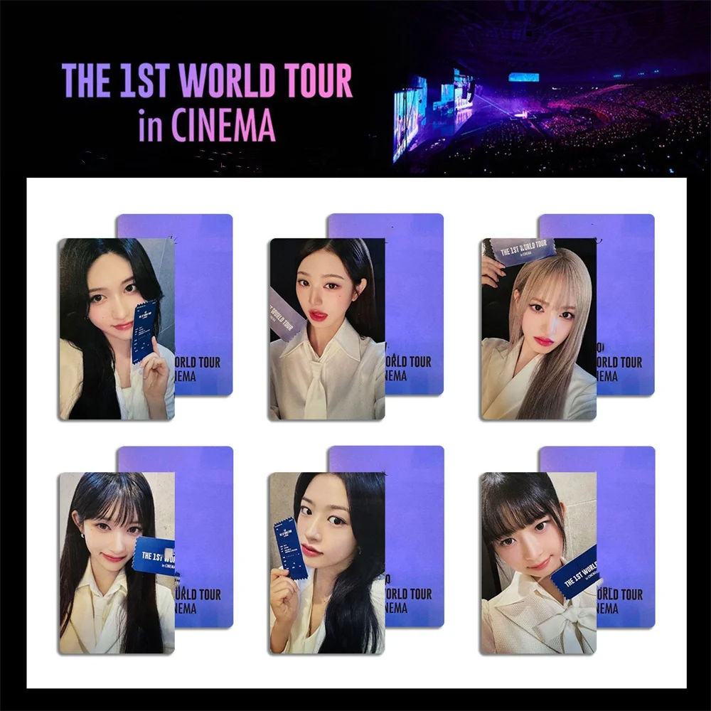 6/24Pcs/Set Kpop Wonyoung Liz 1st World Tour in CINEMA Photocards LOTTE POUCH REWARD Ver Yujin Rei Selfie Lomo Cards Fans Gifts