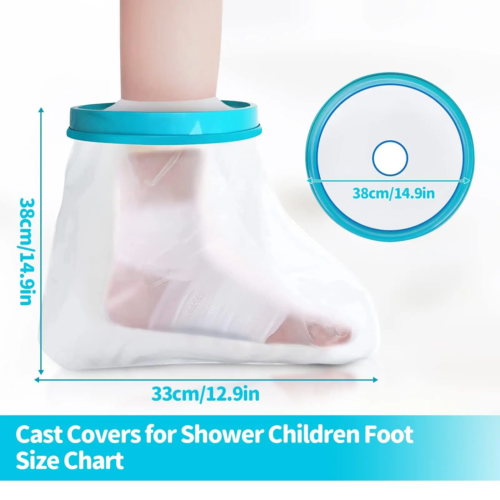 

Foot Cast Covers for Shower Waterproof Shower Bandage and Cast Protector for Shower and Bath Children Watertight Protector