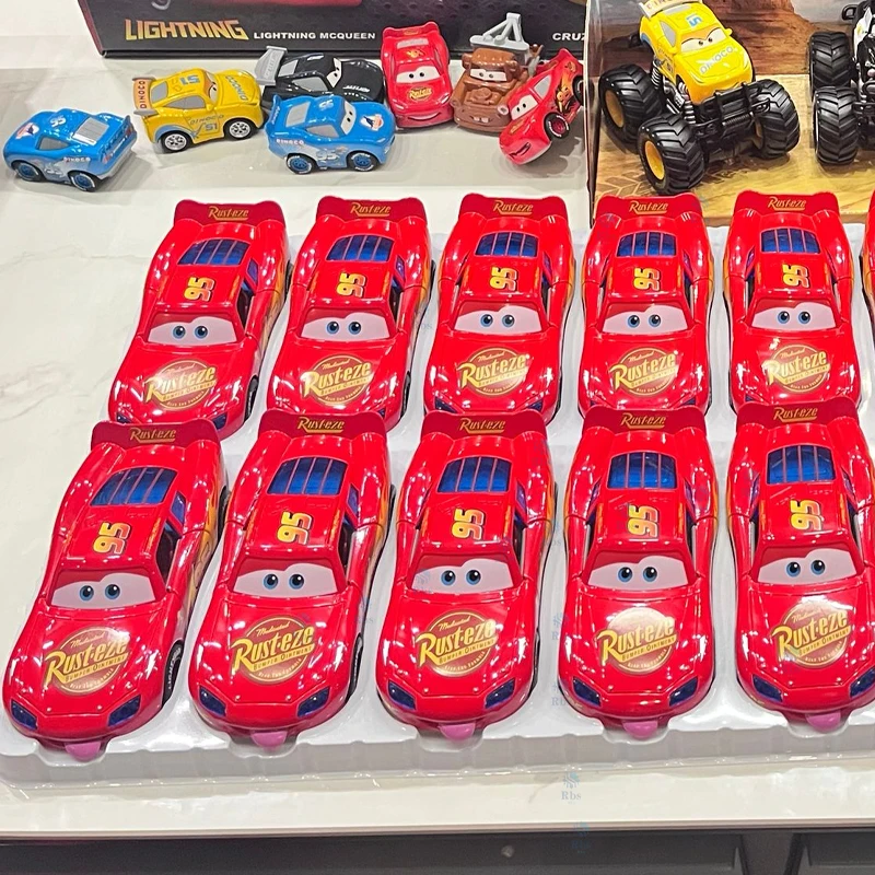 Cartoon toy boy car mobilization large alloy lightning McQueen racing car can open the door combination rebound car