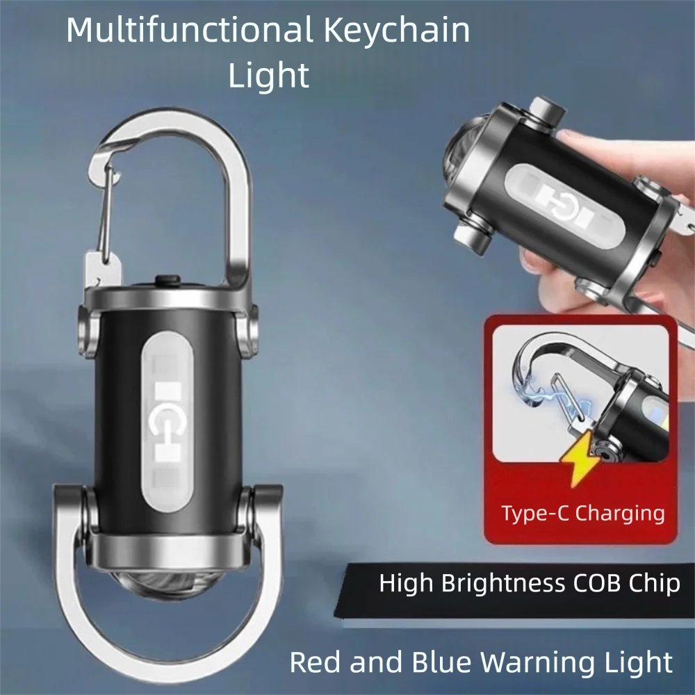 

Waterproof Mini Keychain Flashlight Portable Dual Light Source LED Torch Lamp High Bright Lightweight Emergency Work Lights