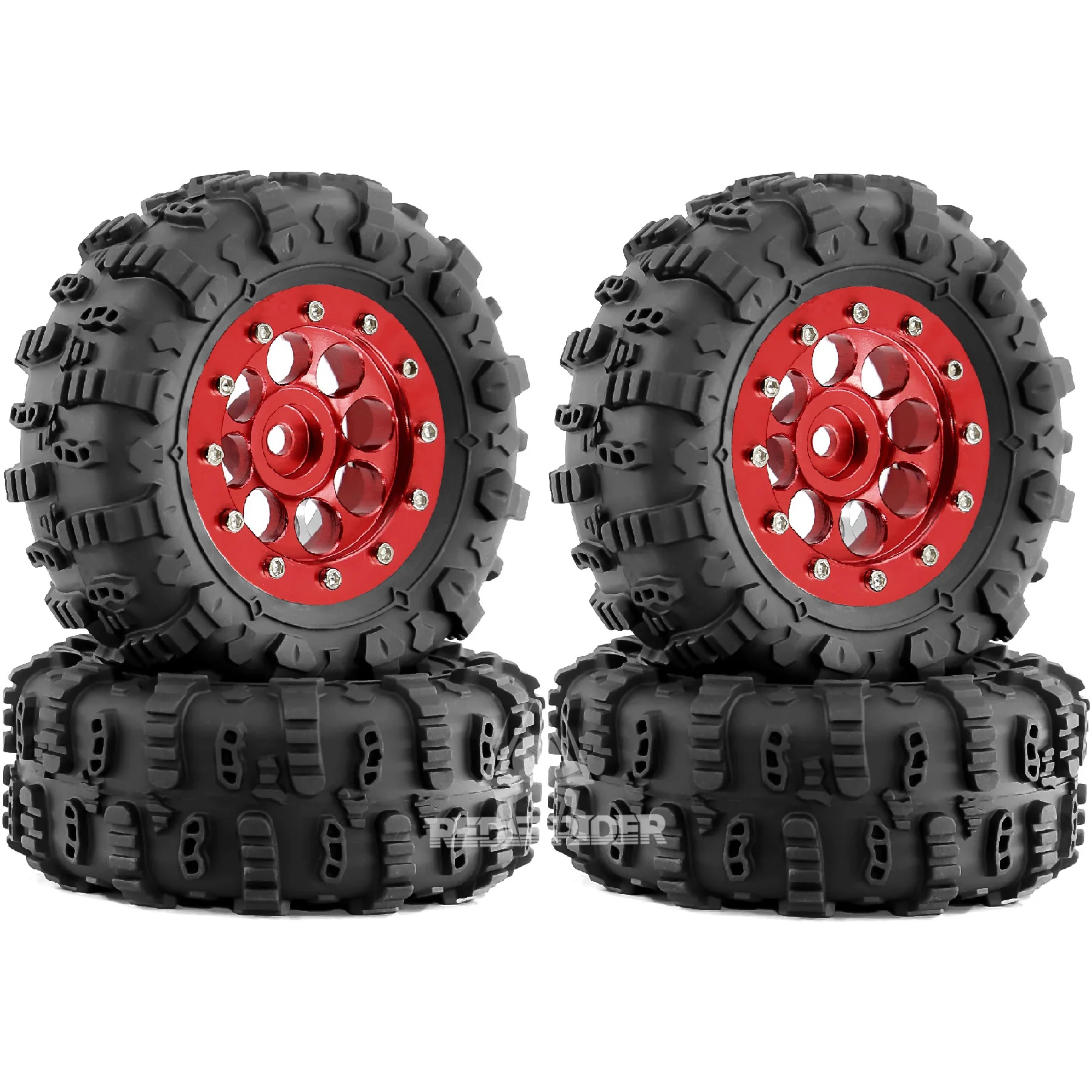 

4pcs 65mm 1.3" Metal Beadlock Wheel Tire Set for 1/18 1/24 RC Crawler Car TRX4M SCX24 AX24 FCX24 Upgrade Parts