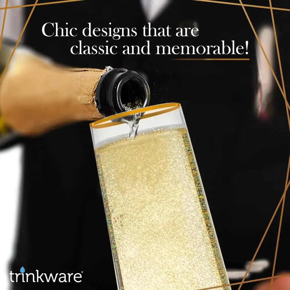 مجموعة مزامير الشمبانيا بدون جذع بإطار ذهبي مكونة من 4 قطع - زجاج ميموزا لوصيفات العروس أو الاستخدام اليومي #4