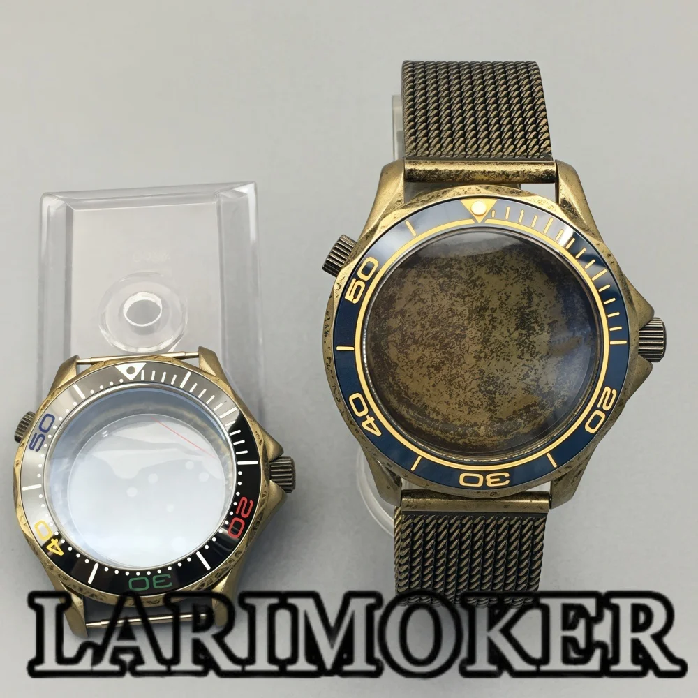 LARIMOKER 41MM Retro Case Dome Sapphire Glass with Ceramic/Aluminum Bezel For NH34 NH35 NH36 PT5000 ETA2824 Movement waterproof