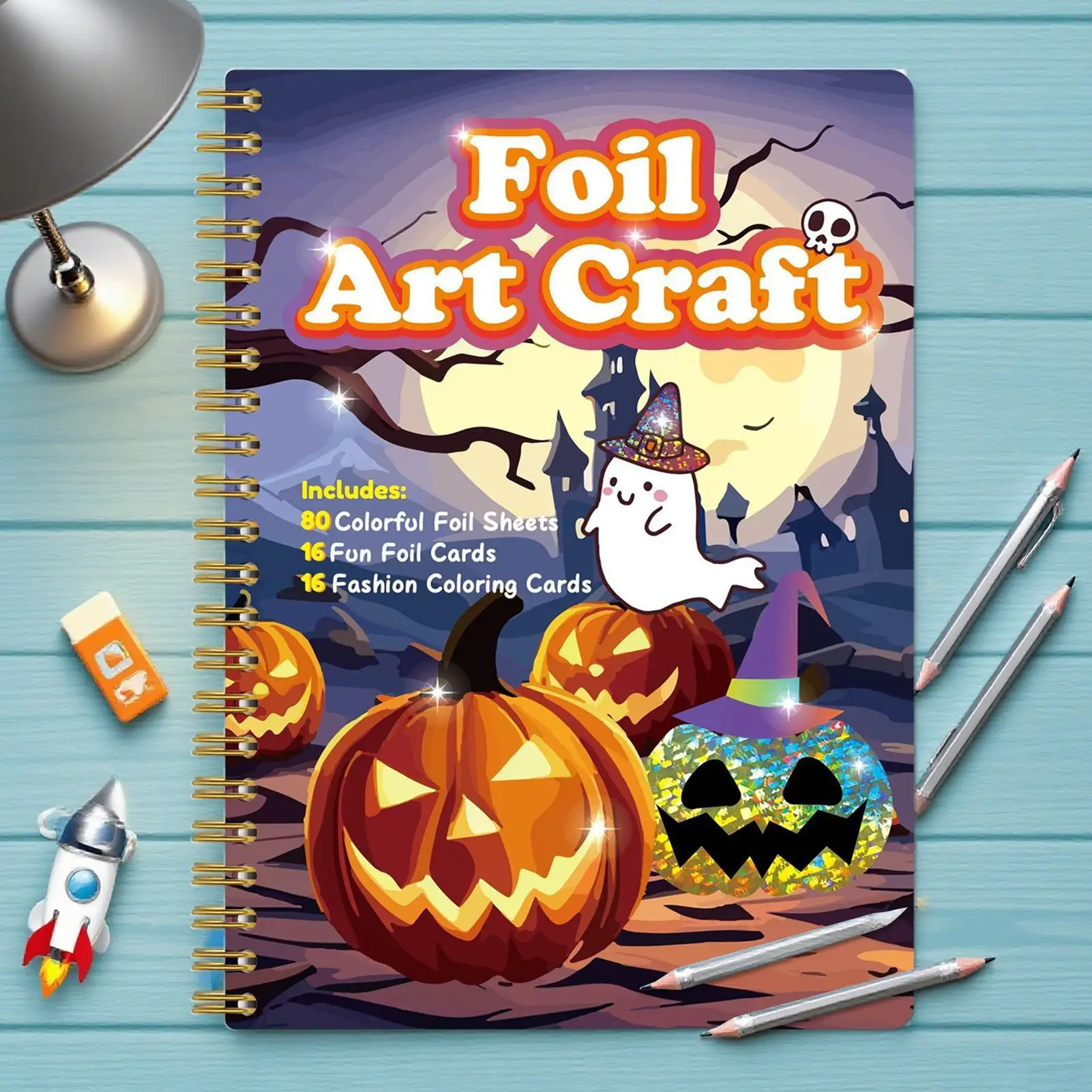 Foil Fun Art Child Peel-and-Press Foil Art Set Crafting Making Supplies Travel Toys For Children Teens Youth Family Daughter