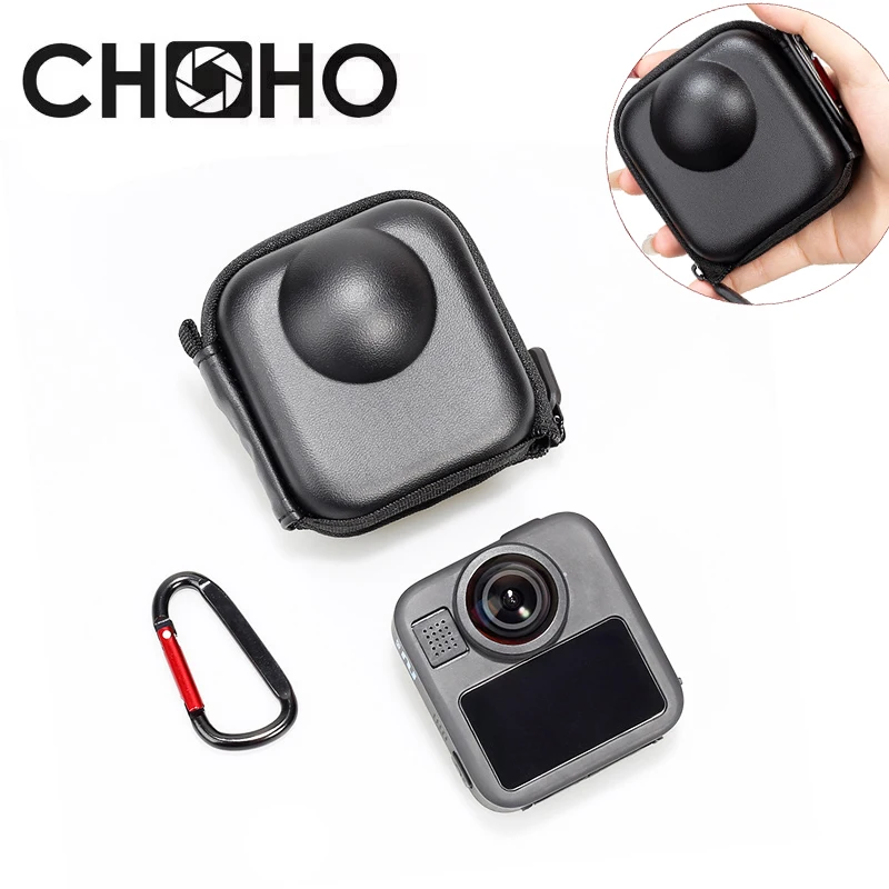 For Gopro Max 2 Accessories Case Mini Bag Collection Housing Protective EVA Portable Travel Storage Waterproof Half Zip + Lock
