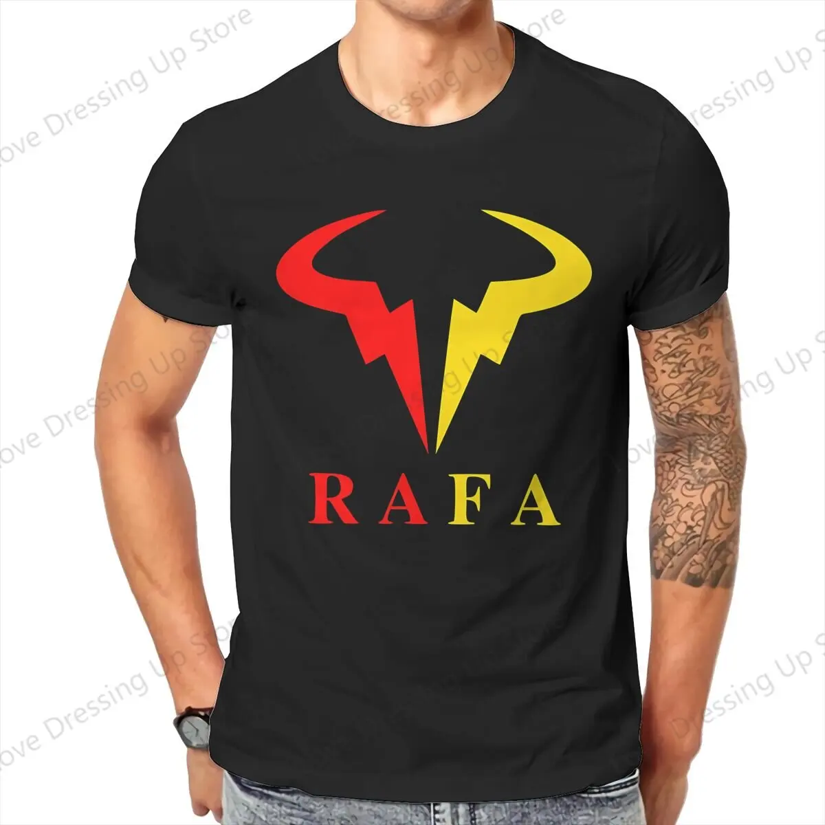 100% Cotton T-shirt  Loose Men T Shirts The Cow in Red Yellow Summer Sweat Absorption Casual Short Sleeves S-6XL