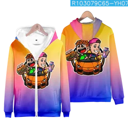 Anime Game Burgerpommes icrimax Hoodie, cor gradiente, zíper moletons com capuz, tops de moda, roupas infantis, personalidade