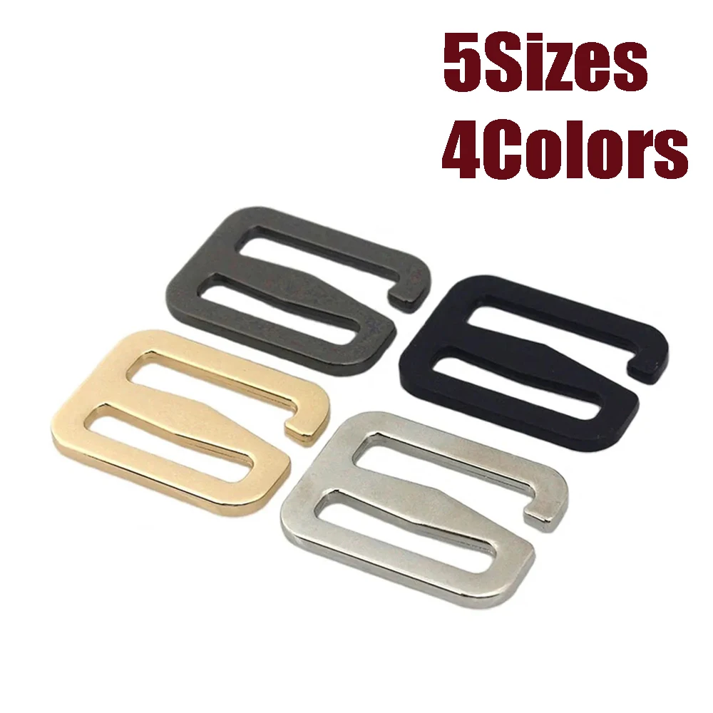 Zinc Alloy Adjuster Square Buckle Center Bar 6 Shape Hook Clasp for DIY Leather Craft Bag Strap Backpack Shoulder Strap Belt