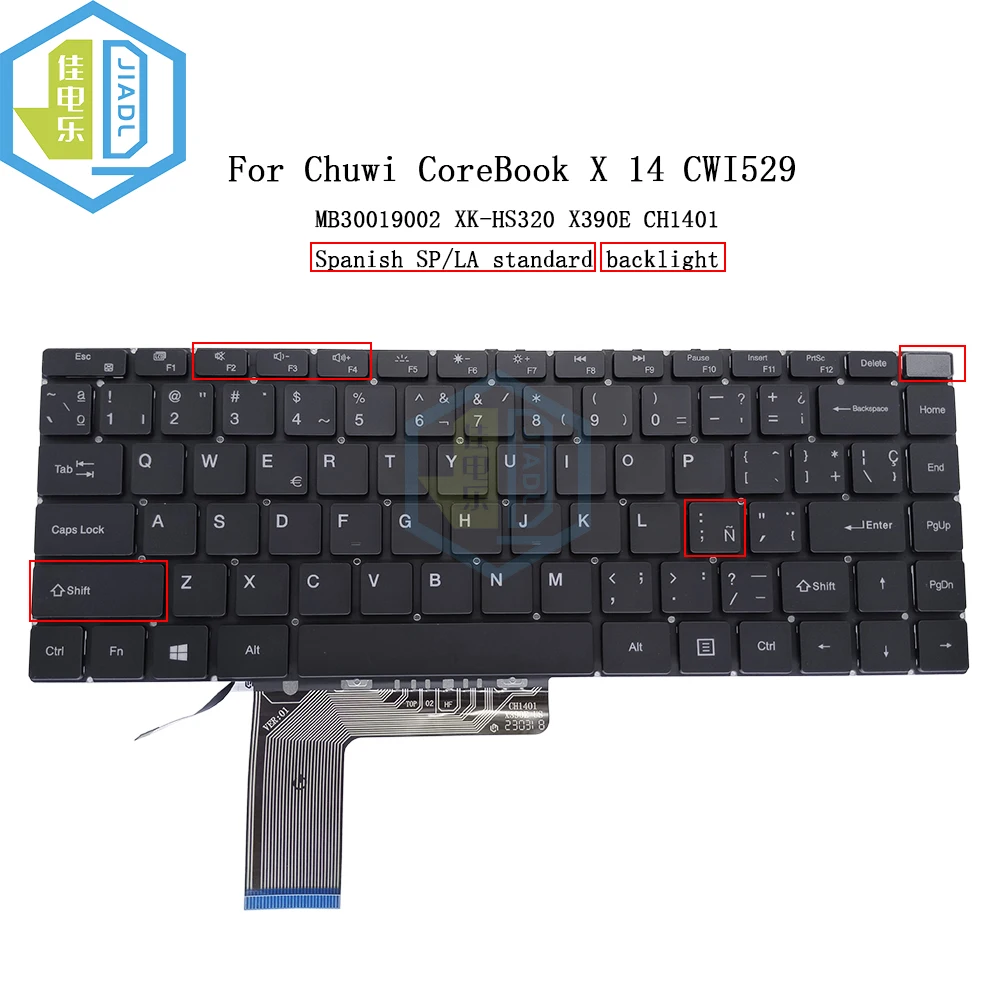 

Spanish Keyboard Backlight For Chuwi CoreBook X 14 X14 CWI529 MB30019002 XK-HS320 ES Spain Fit Latin Laptop Backlit Keyboards