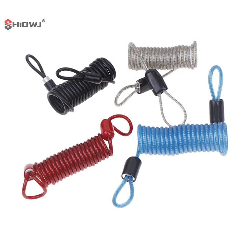 100CM Motorcycle Brake Disc Lock Scooter Reminder Cable Bicycle Spring Rope Bag Anti-Theft Cable Protection Alarm Locks