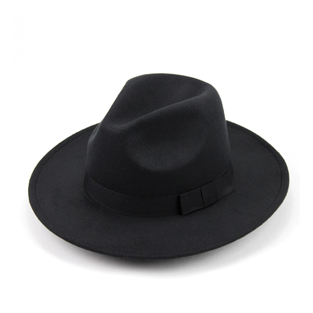 

Men Hats Retro Jazz Wide Brim Cap Women Felt Shade Gentleman British