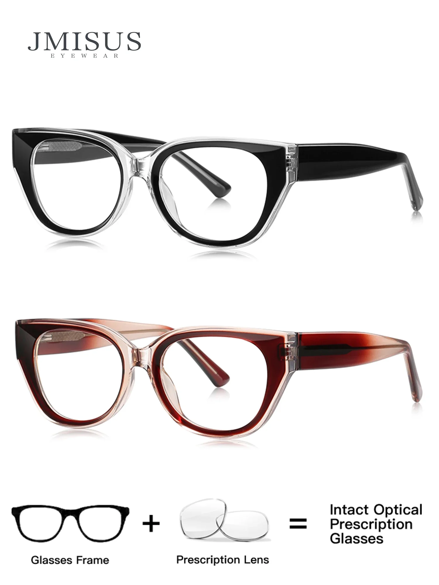 

JMISUS 2026 Butterfly Prescription Glasses Myopia Eyewear Acetate Optical Lenses with Recipe Progressive Eyeglasses for Women