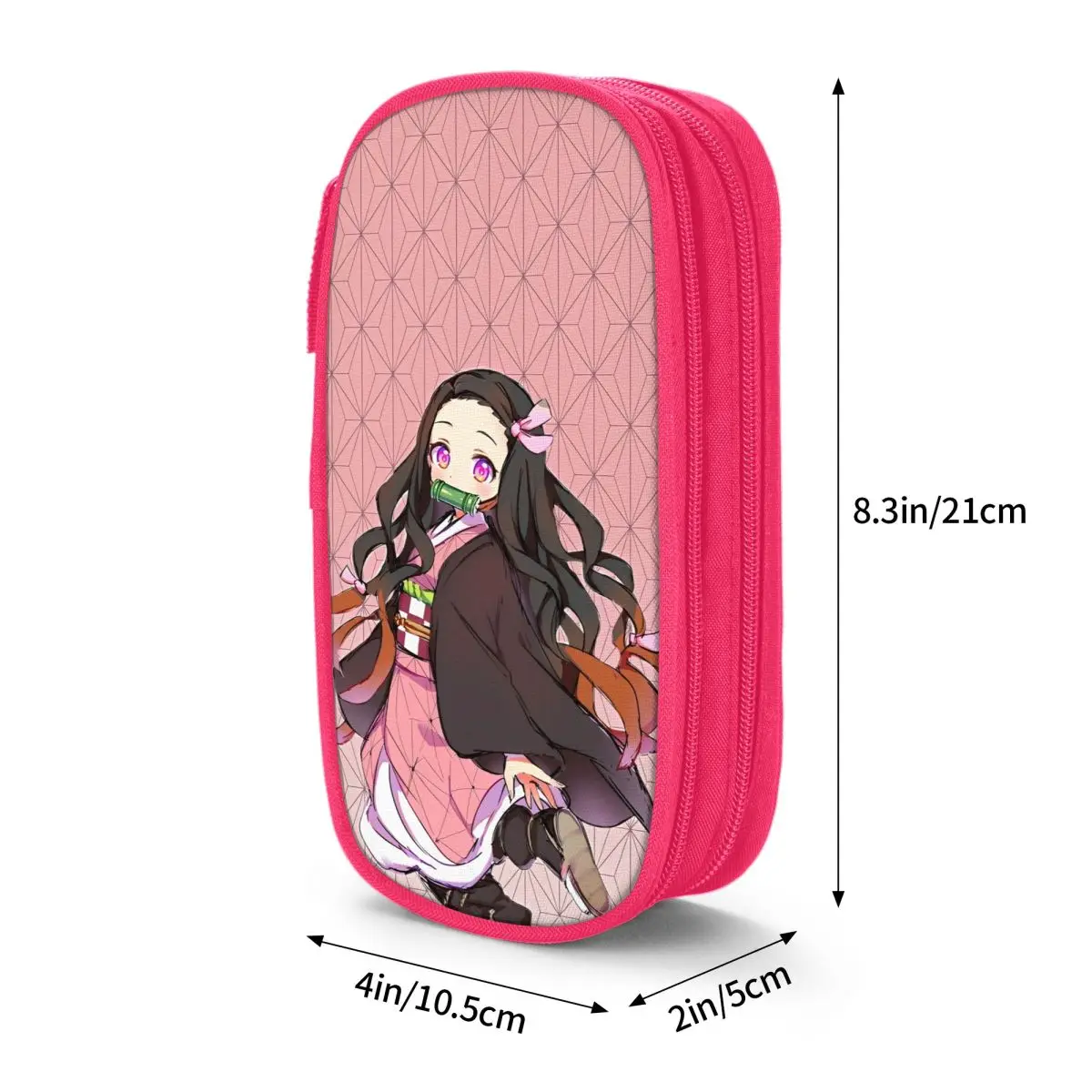 Imagem -06 - Demônio Slayer Nezuko Kamado Lápis Cases Grande Armazenamento Lápis Bolsas Material Escolar Zipper Papelaria