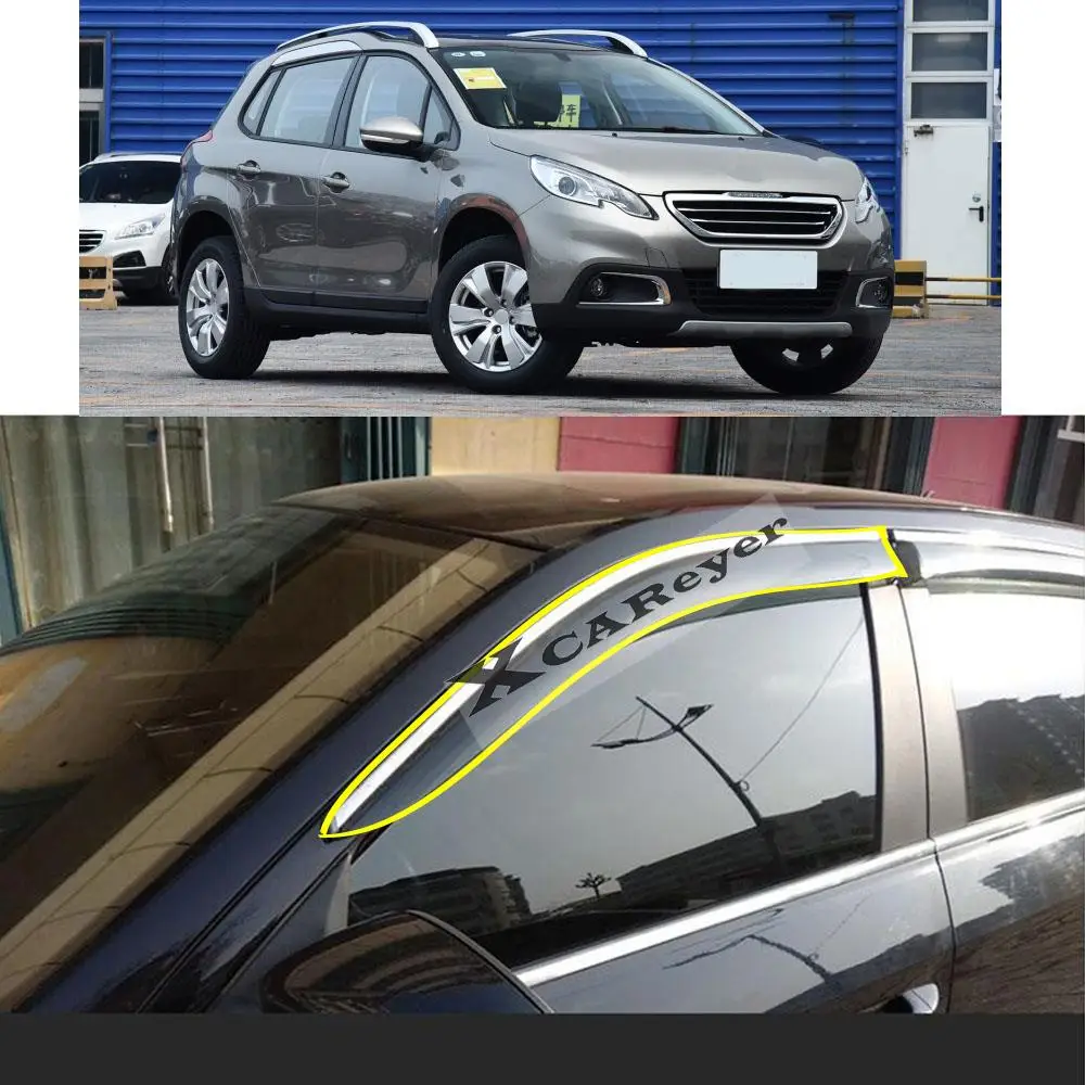 For Peugeot 2008 2014 2015 2016 2017 2018 2019 Car Body Styling Sticker Plastic Window Glass Wind Visor Rain/Sun Guard Vent