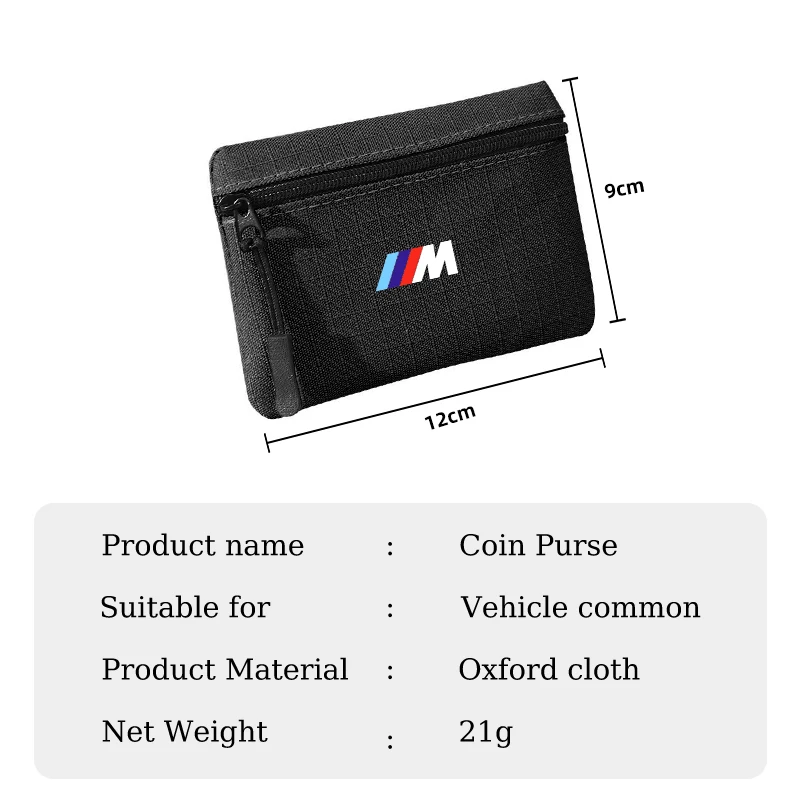 Bank ID Card Wallet Mini Zipper Men Women Coin Purse Key Bag Organizer For BMW M  1 2 3 4 5 7 Series X1 X2 X3 X4 X5 X6 X7 M5 M6