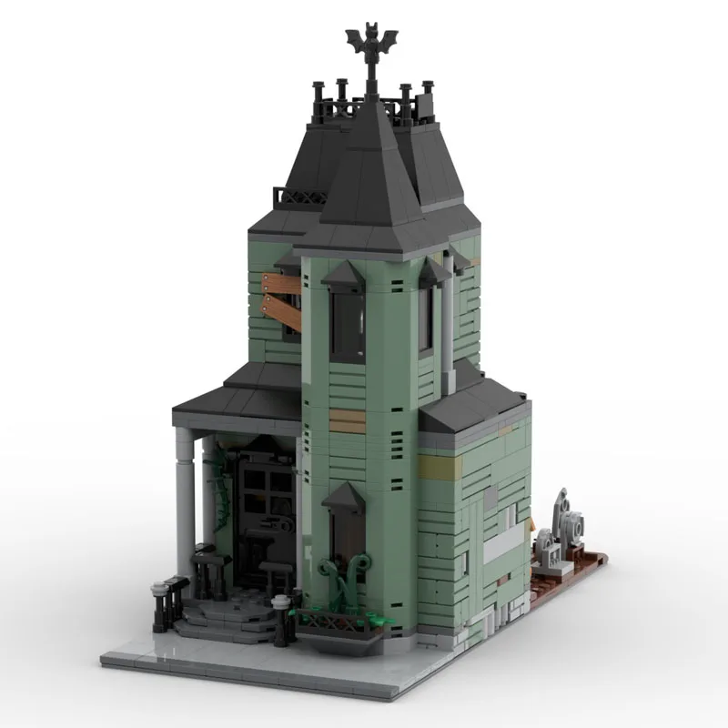 859 PCS MOC Creative City Street View Modular Haunted House Model Architecture Building Block Diy Kids Assembly Bricks Toys Gift