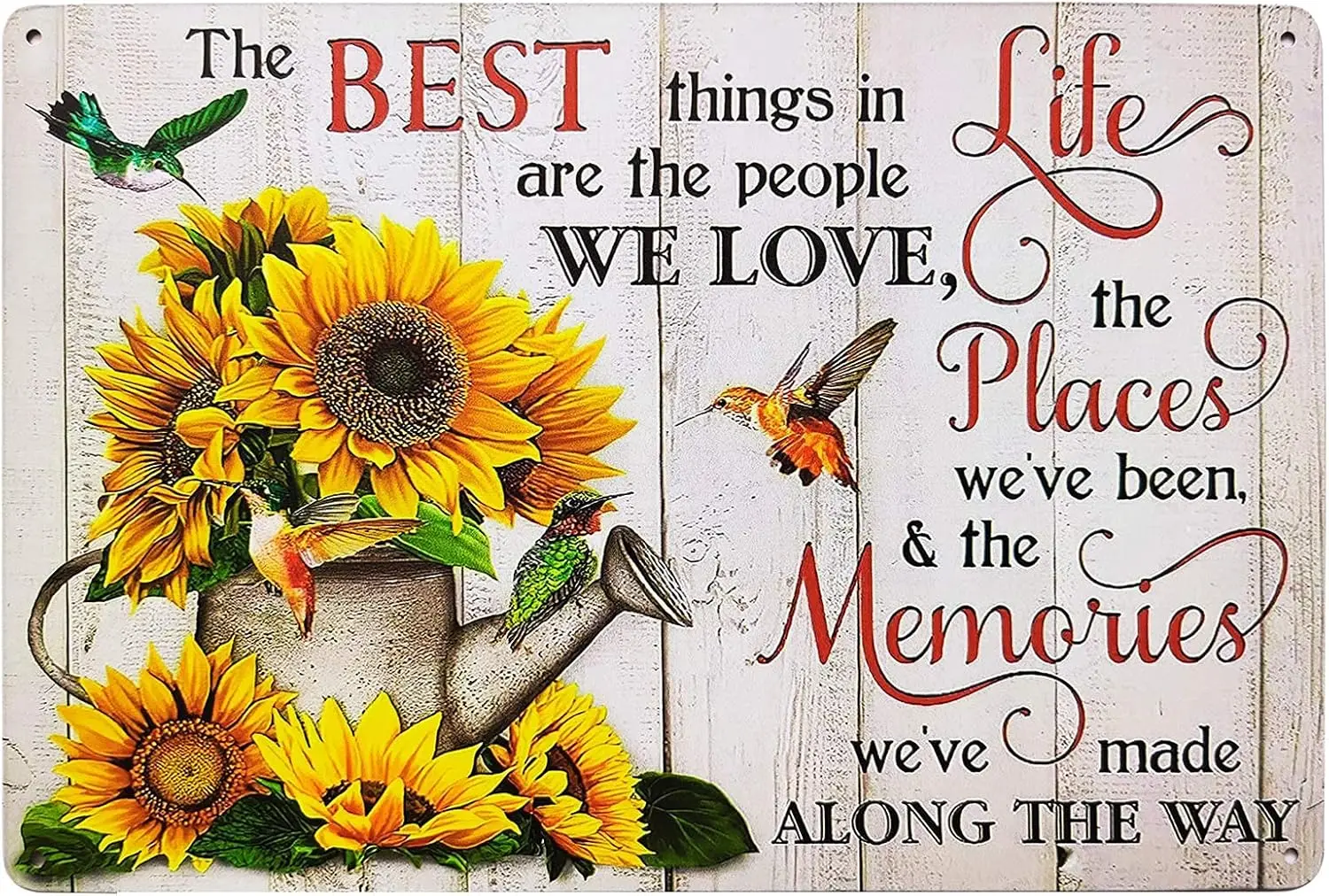 Vintage Sunflower Tin Signs Birds And Funny Inspiration Quotes Farmhouse Home Wall Decor Metal Signs  --Tin Sign