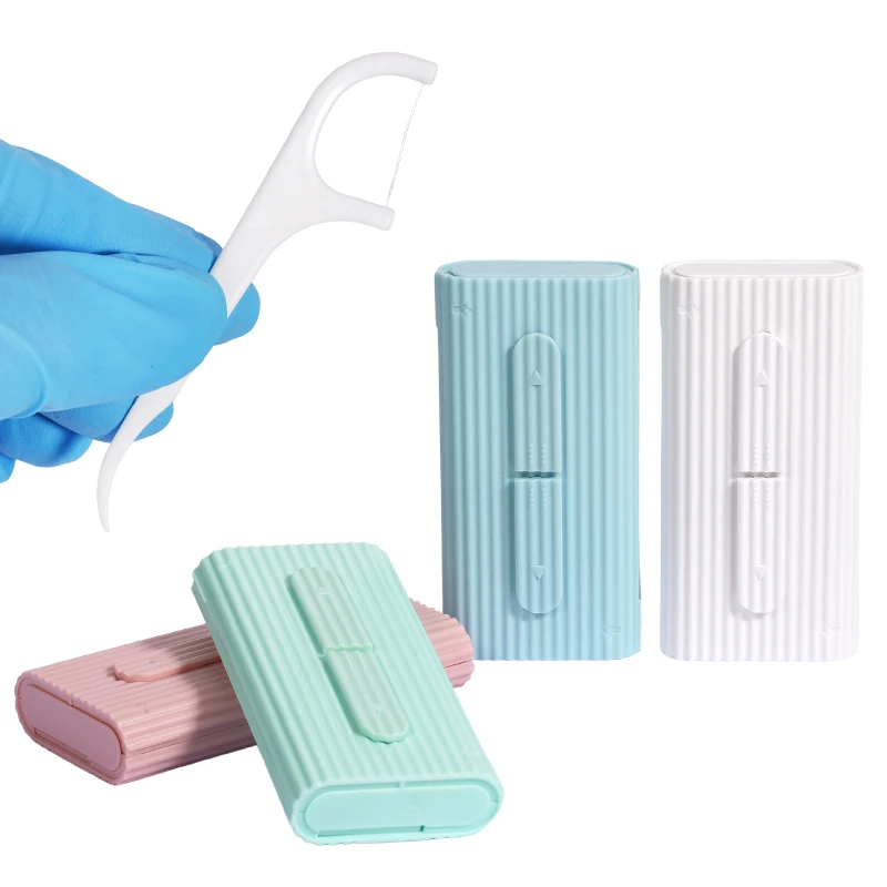10pcs/box Dental Floss Stick Portable Automatic Dental Floss Dispenser Dental Floss Storage Box Travel Oral Care Cleaning Tools