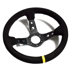 Universal 350mm Modification Steering Wheel Carbon Grain Color Racing Sports Steering Wheel Concave 90mm Car Accessories