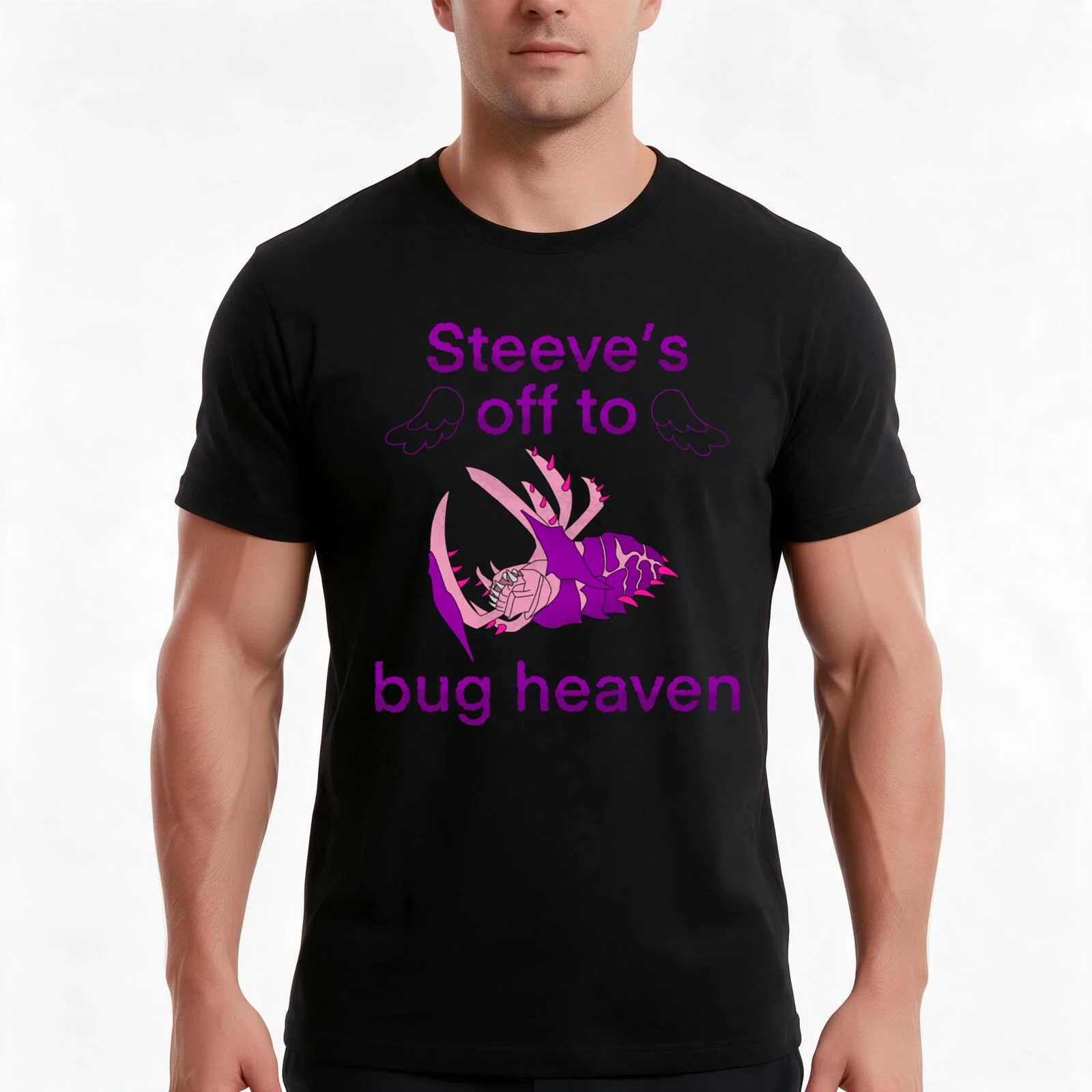 Bug Heaven T-Shirt, Summer Casual Cotton Tee, Oversized Streetwear Tops, Vintage Graphic Print, Loose Fit Short Sleeve