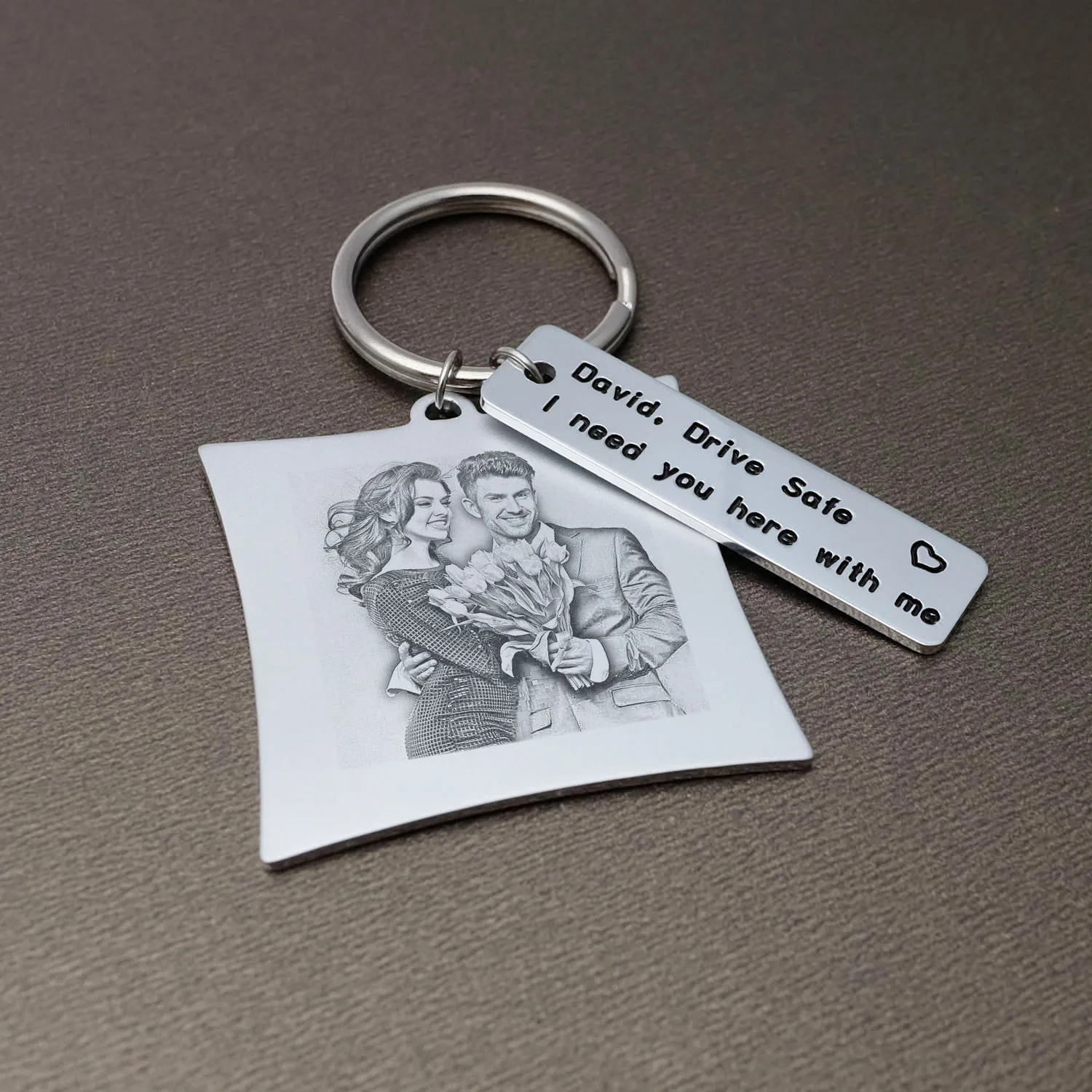 Personalized Picture Keychain, Custom Photo Keychain, Engraved Key Chain, Photo Keyring, Gift For Him, New Year Gifts