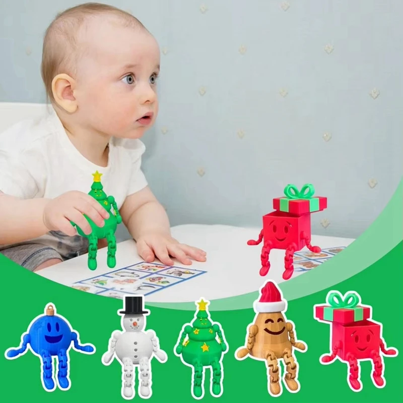 Desktop Movable Doll 3D Printing Christmas Decorations Movable Joint Decorations Children's Birthday Holiday Gifts