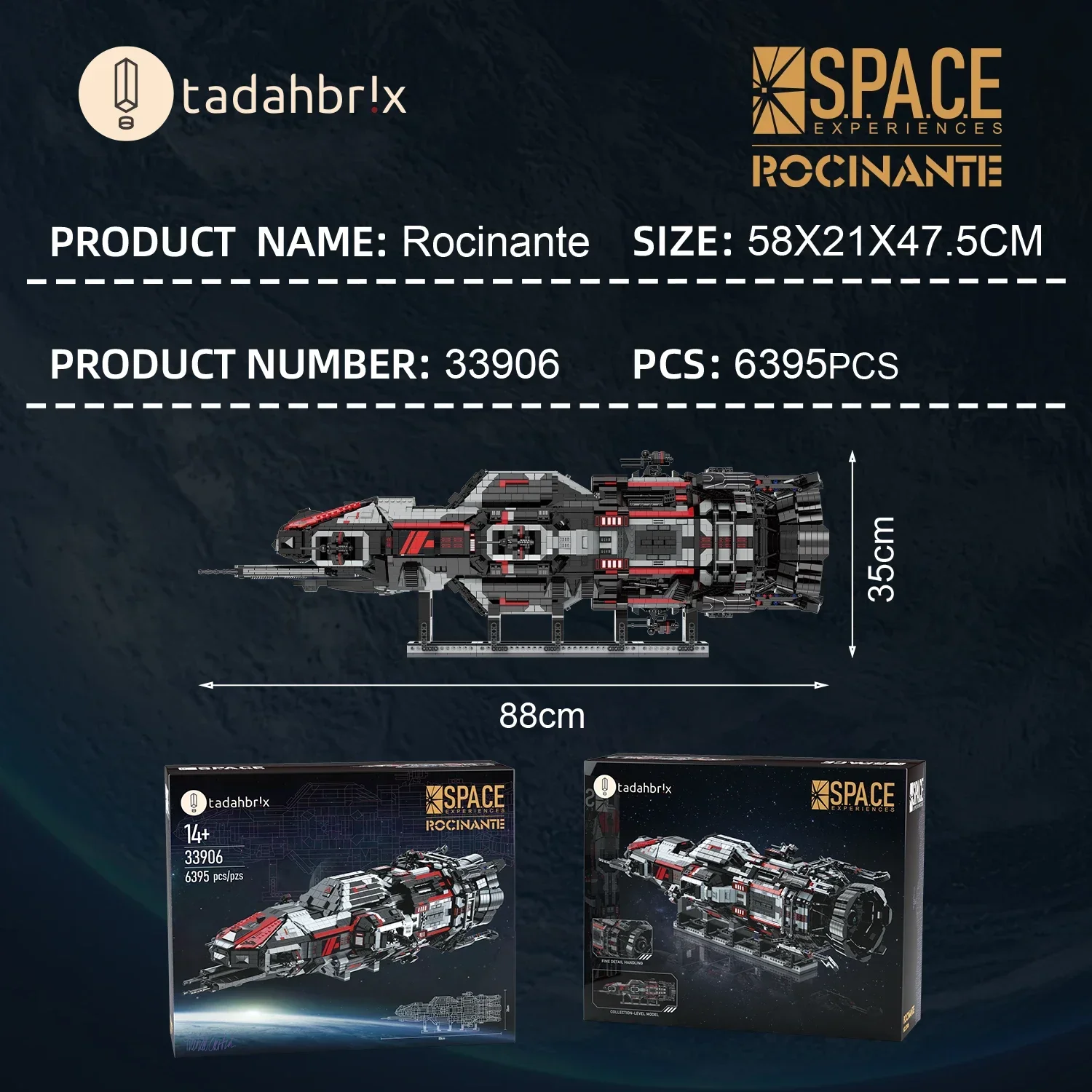 

6395PCS War Rocinante Battleship Model Building Blocks Space Rocket Spaceship Bricks Desktop Decoration Toy Kids Holiday Gifts