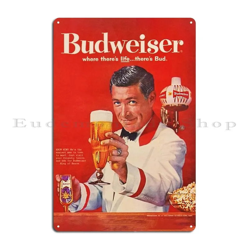 1960 Vintage Beer Poster Advertisement Retro Advertising Metal Sign PaintingCustomized Cave Garage Wall Cave Tin Sign Poster