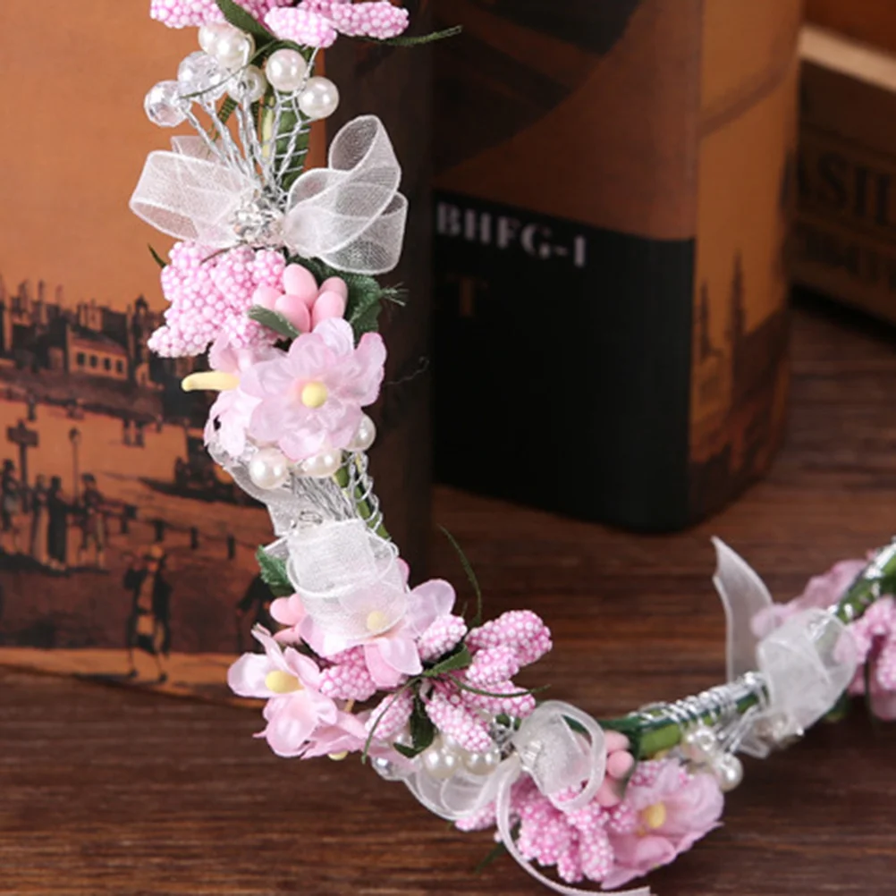 

Floral Wreath Handmade Cloth Flowers Simulation Flower Crown Elegant Hair nament for Women Fairy Party Photo Shoots