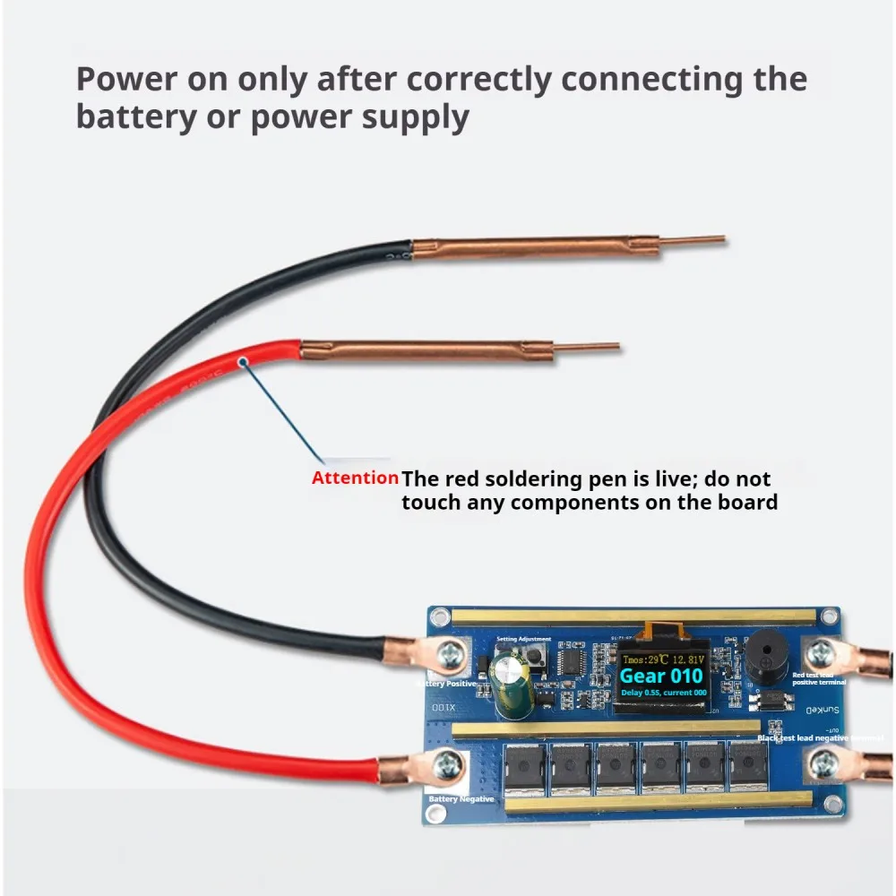 Portable LCD Display Spot Welder Control Board DIY Kit 100 Gear Adjustable Power 600A Peak Current for 0.1-0.3mm Nickel Sheet