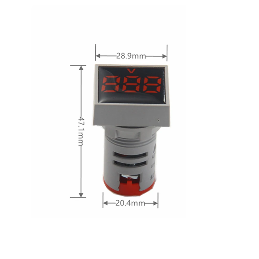 ABILKEEN AD101-22 Square Head Plastic LED Signal Light AC 20-500V Measure Range Diital Display Industrial Voltmeter