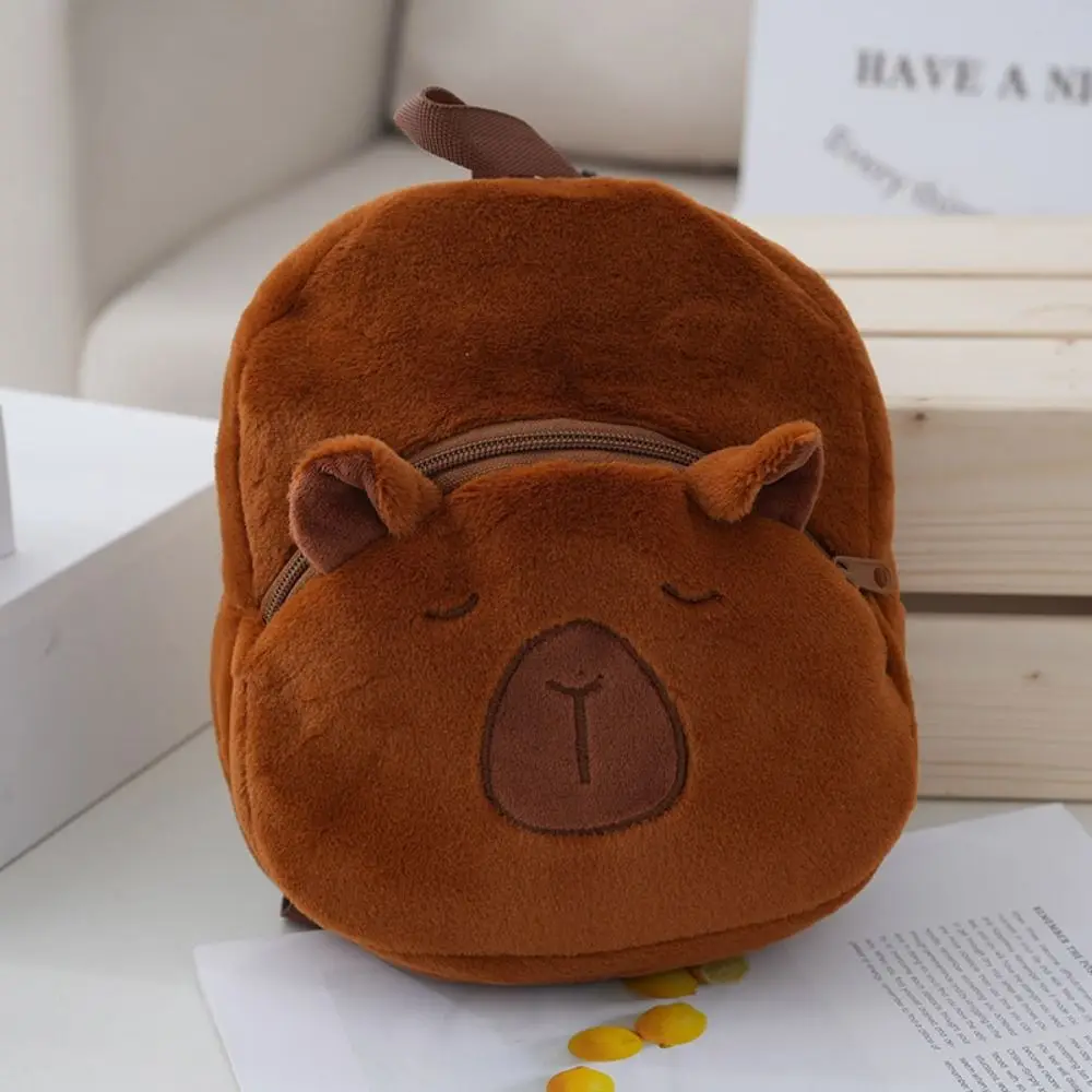 Plush Capybara Capybara Plush กระเป๋าเป้สะพายหลังสัตว์การ์ตูนตุ๊กตา Capybara Crossbody กระเป๋าน่ารักผ้าฝ้ายกระเป๋าสะพายการ์ตูน