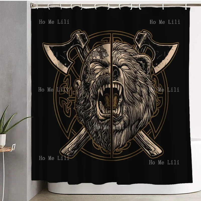 A Nordic Scandinavian Berserker Bear Soldier From Norse Mythology Shower Curtain By Ho Me Lili For Bathroom Decor