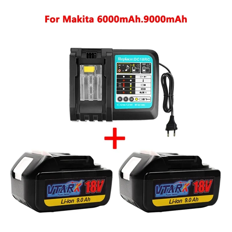 

WIth Charger BL1860 Rechargeable Battery 18 V 6-9mAh Lithium Ion for Makita 18v Battery 6ah BL1840 BL1850 BL1830 BL1860B LXT400