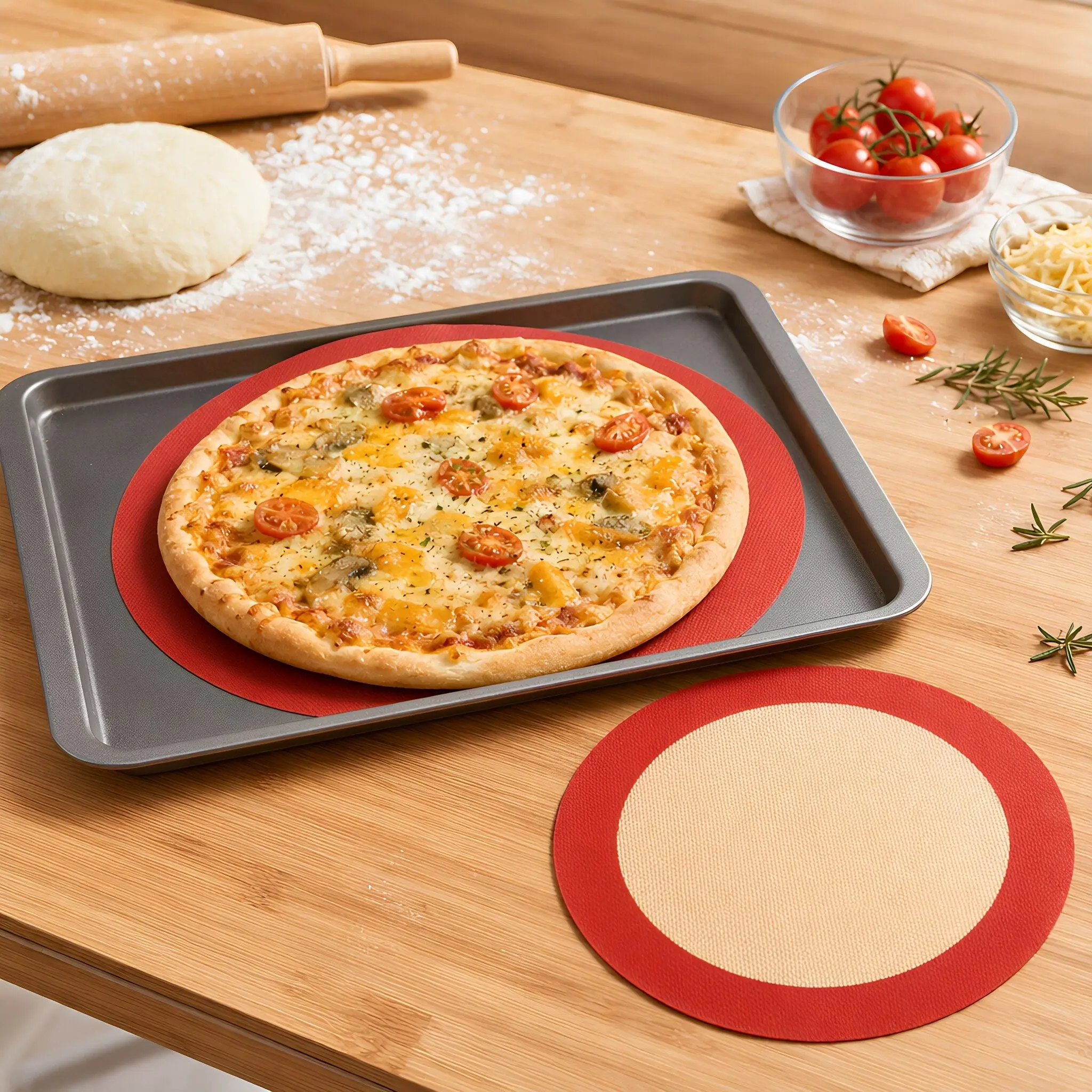 Heat Mat Silicone - 2Pcs Silicone Baking Mats Round Heat