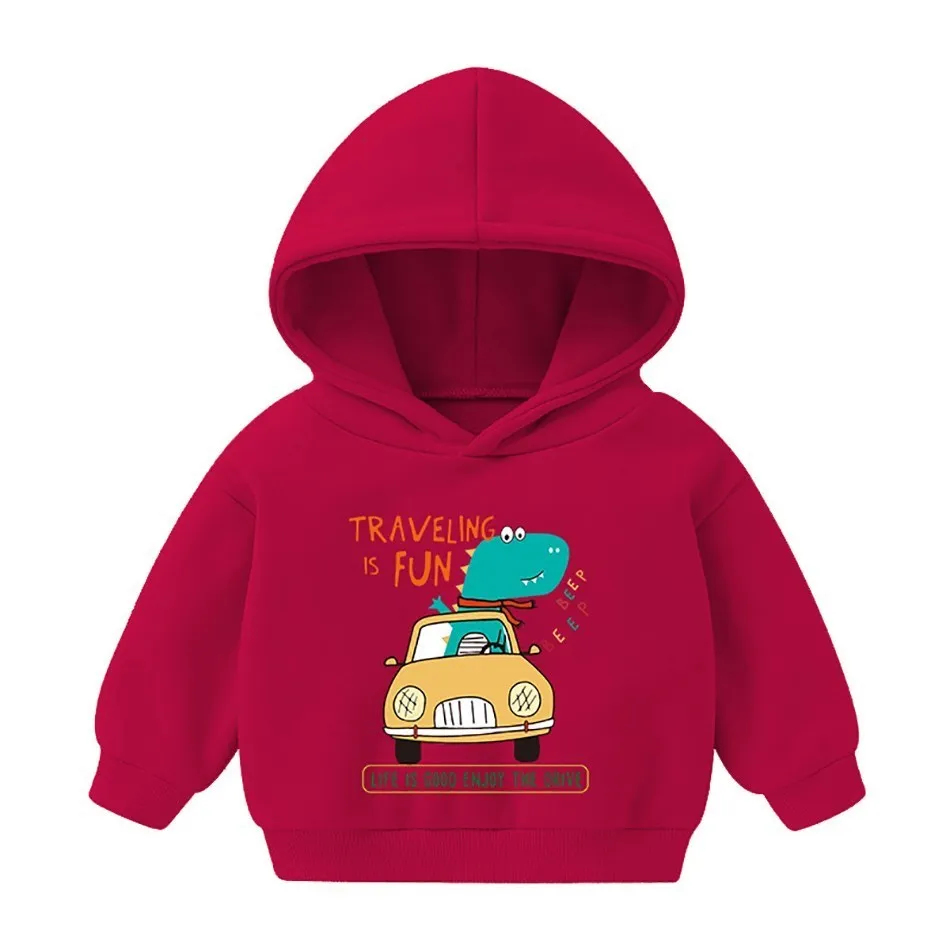 Baby Hoodie Children\'s Cute Cartoon Long-sleeved Plus Velvet Jacket Kids Winter Sweater Baby Girl Boy Sweatshirt 12M-6T Kids