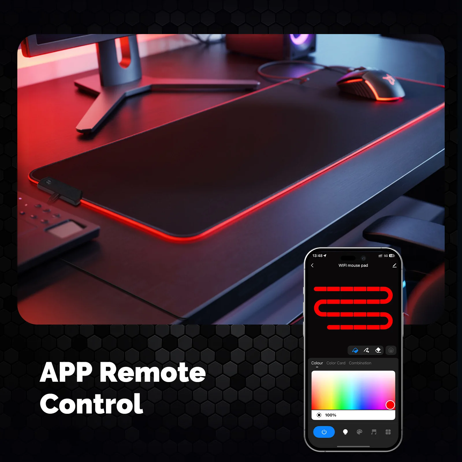 For Tuya Smart WiFi Mouse Pad RGB For Lighting App Control Colorful Light Atmosphere Desk Mat Waterproof Mouse Pad With Backlit