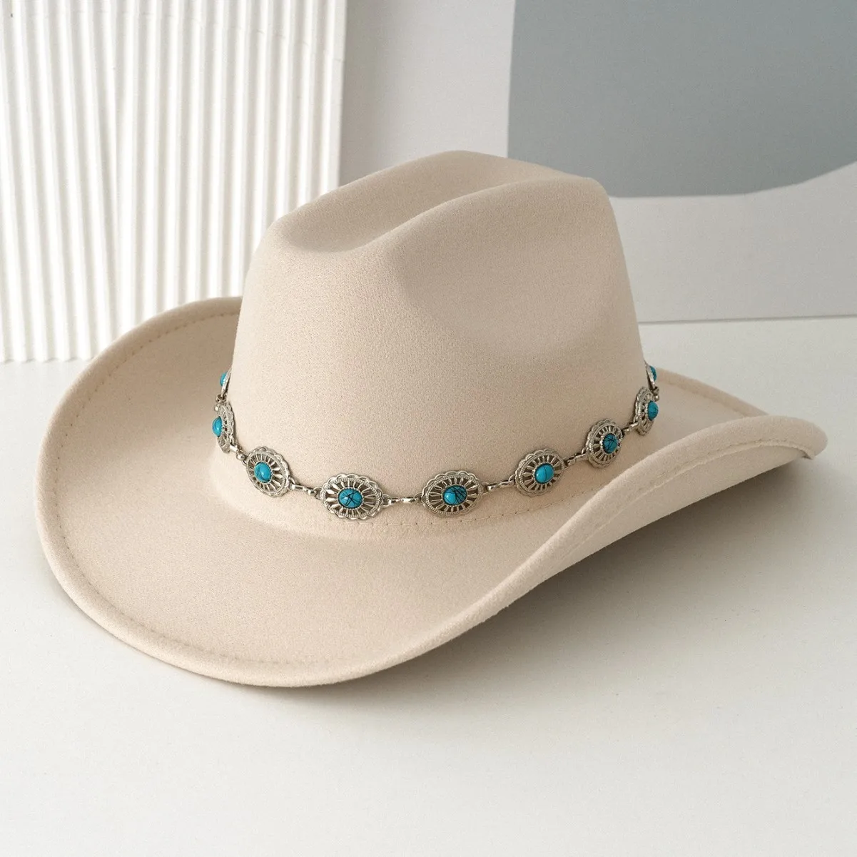 

HongLuan Western Cowboy Hat Rhinestone Man - Vintage Cowboy Accessories & Country Cowgirl Hats for Ladies Adults Woman
