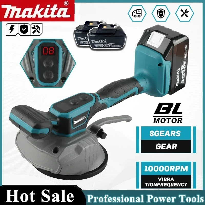 

Makita Electric Tile Leveler 10000rpm Vibration Frequency 8Gears7500mAh Digital Display for Efficient Floor Wall Tile LayingTool