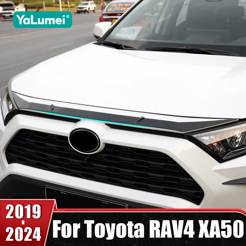 

ABS Front Grille Grill Hood Engine Cover Trim Sticker For Toyota RAV4 XA50 2019 2020 2021 2022 2023 2024 Hybrid Car Accessaries